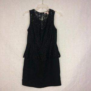Forever 21 Black Lace Peplum Dress Size XS
